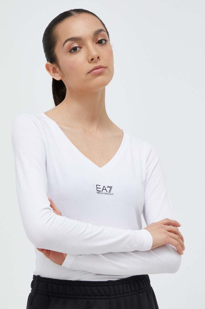 Лонгслів EA7 Emporio Armani жіночий колір білий (3319421)