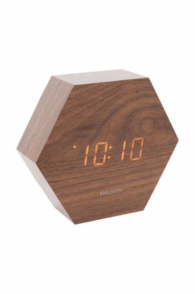 Будильник Karlsson LED Hexagon колір коричневий (2993311)