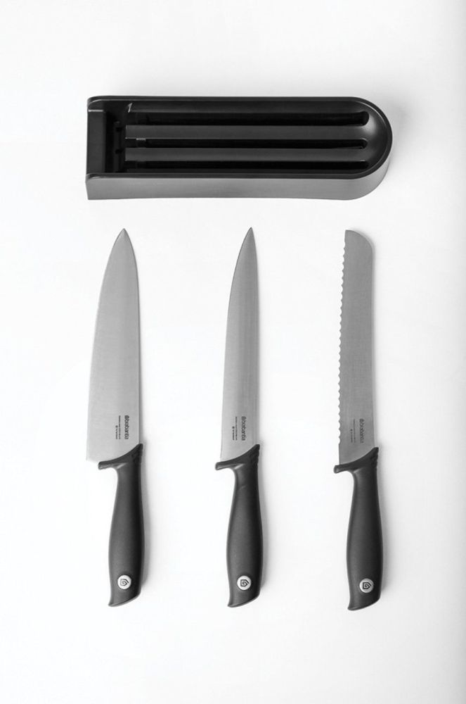Brabantia Набір ножів з органайзером (3-pack) колір сірий