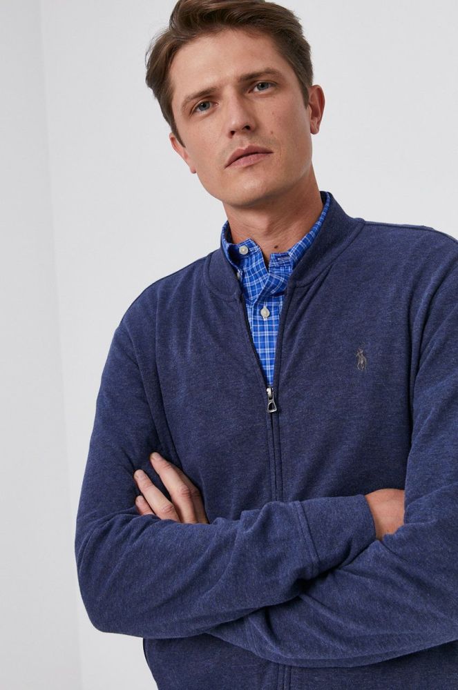 Кофта Polo Ralph Lauren чоловіча колір синій гладка
