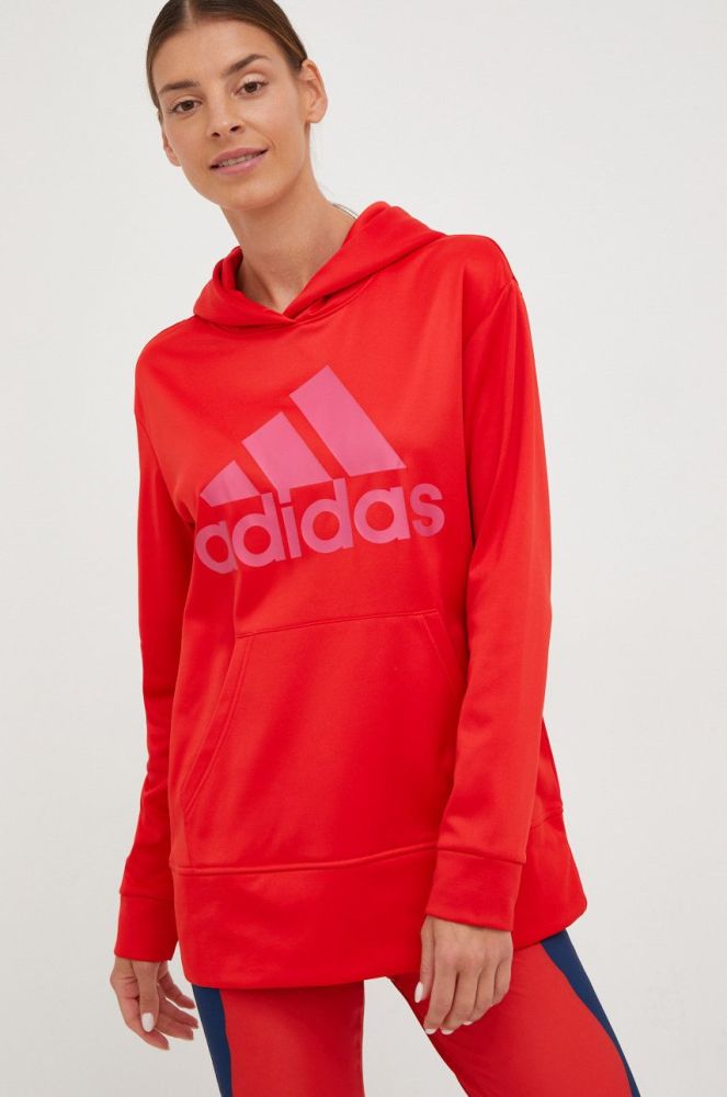 Тренувальна кофта adidas Performance жіноча колір червоний з принтом