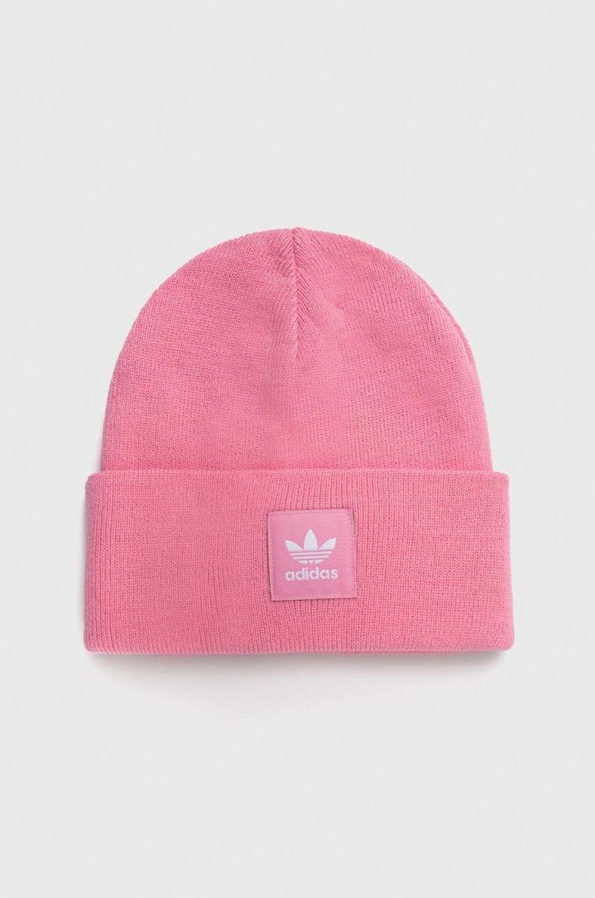 Шапка adidas Originals колір рожевий з товстого трикотажу