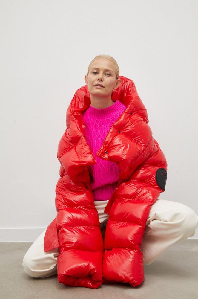 Пухова куртка MMC STUDIO Maffo Gloss жіноча колір червоний зимова oversize
