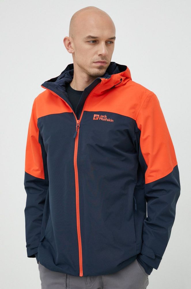 Куртка outdoor Jack Wolfskin Glaabach 3in1 колір синій