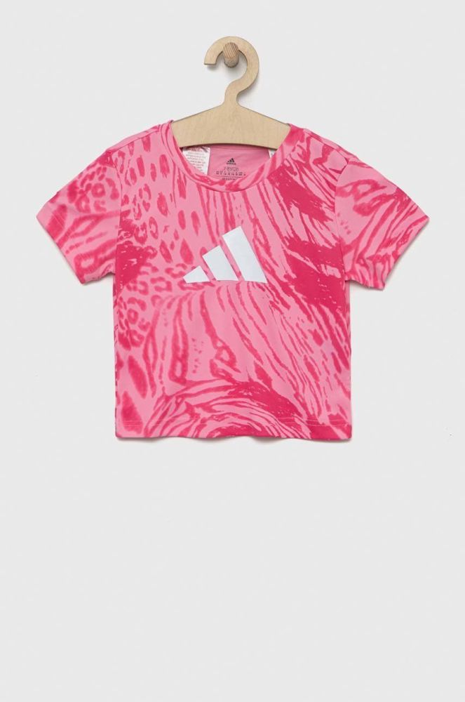 Дитяча футболка adidas Performance колір рожевий