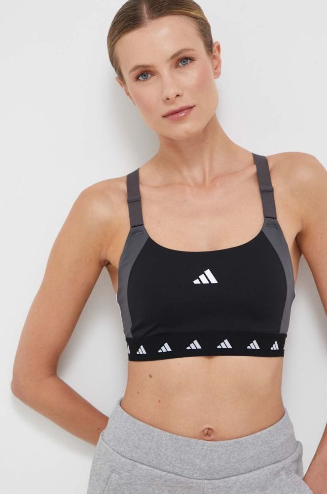 Спортивний бюстгальтер adidas Performance Powerimpact Techfit колір чорний візерунок