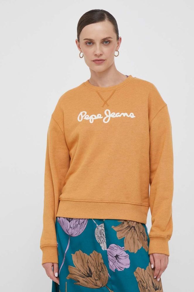 Кофта Pepe Jeans жіноча колір помаранчевий з аплікацією