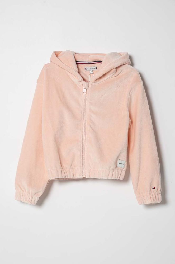 Дитяча кофта Tommy Hilfiger колір рожевий з капюшоном однотонна (3379028)