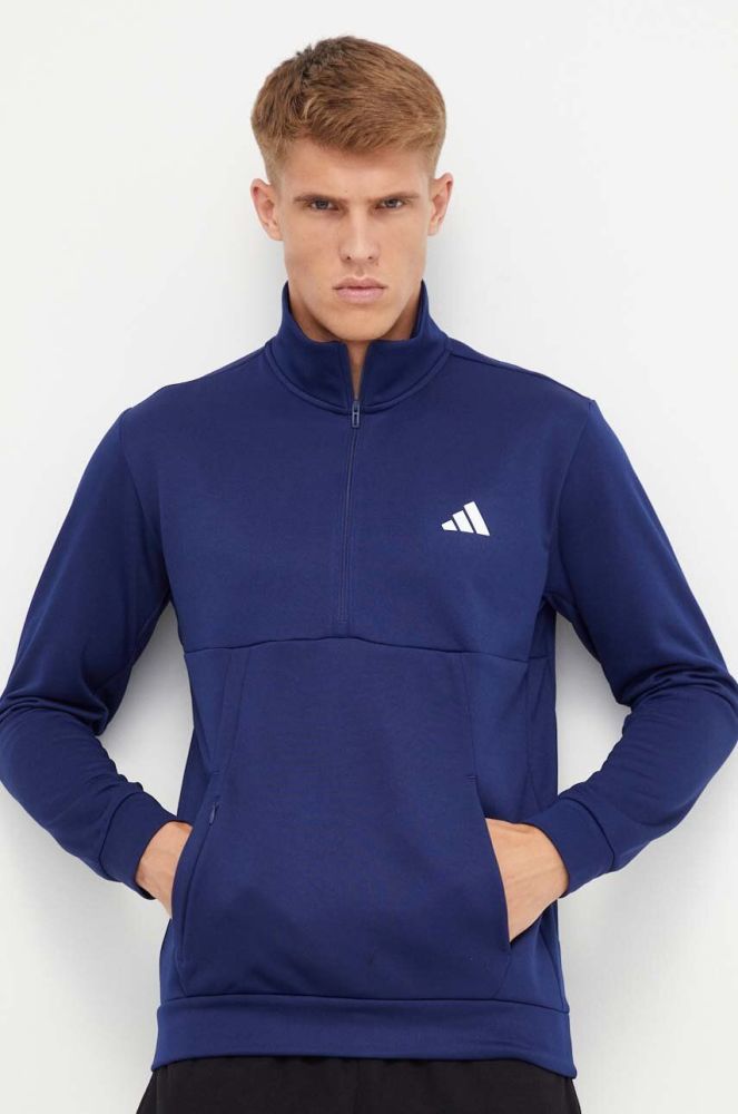 Тренувальна кофта adidas Performance однотонна колір блакитний