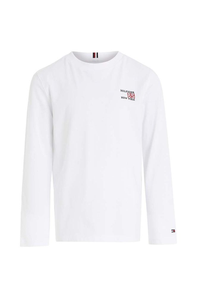 Дитячий бавовняний лонгслів Tommy Hilfiger колір білий з принтом (3492494)