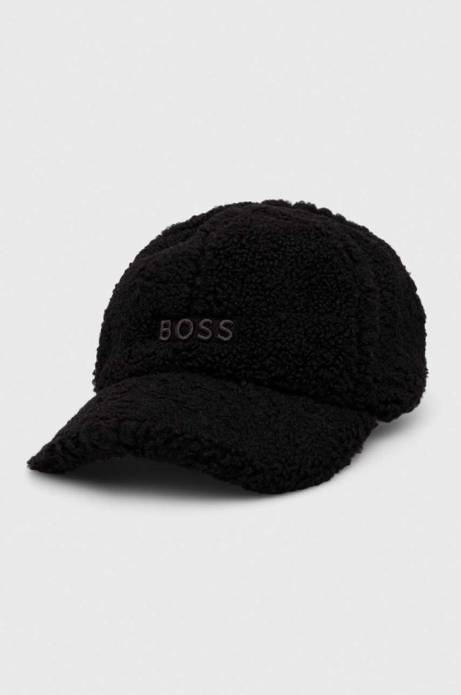 Кепка BOSS колір чорний однотонна