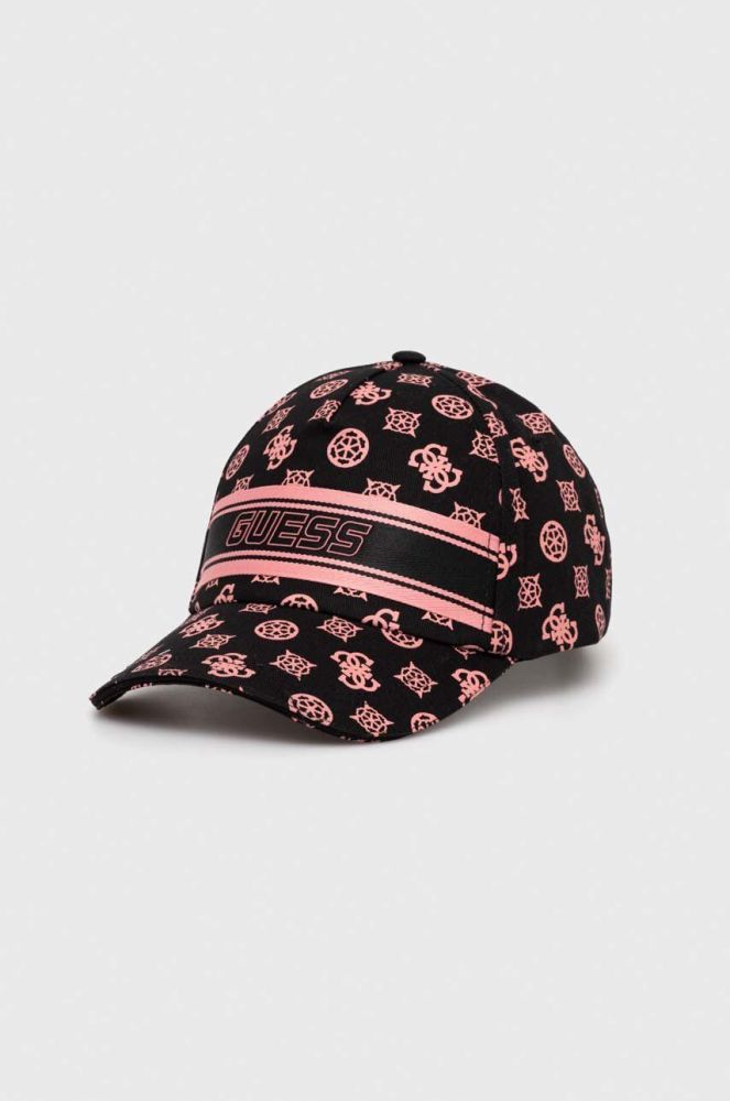 Кепка Guess колір чорний візерунок (3489296)