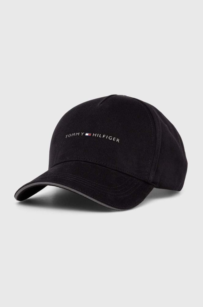 Бавовняна бейсболка Tommy Hilfiger колір чорний з аплікацією (3466153)