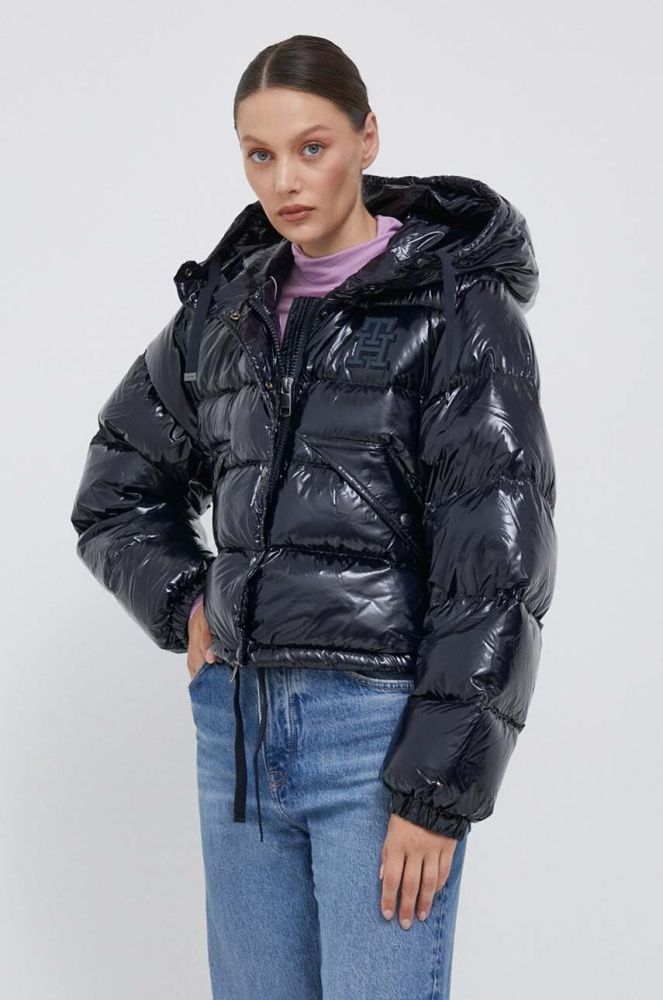 Пухова куртка Tommy Hilfiger жіноча колір синій зимова oversize