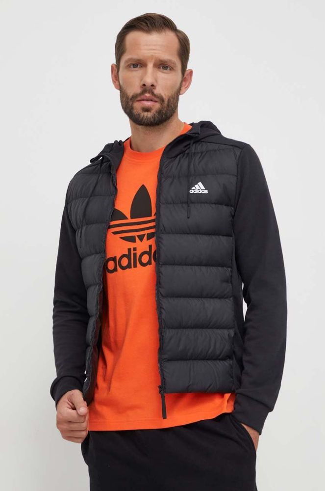 Пухова куртка adidas чоловіча колір чорний перехідна (3609990)