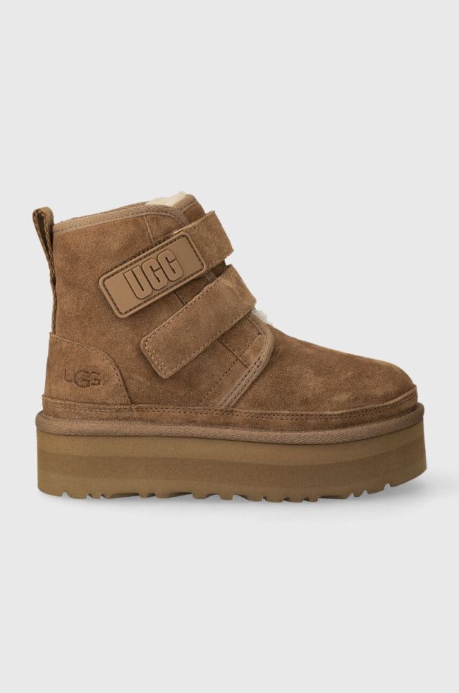 Дитячі замшеві чоботи UGG K NEUMEL PLATFORM колір бежевий