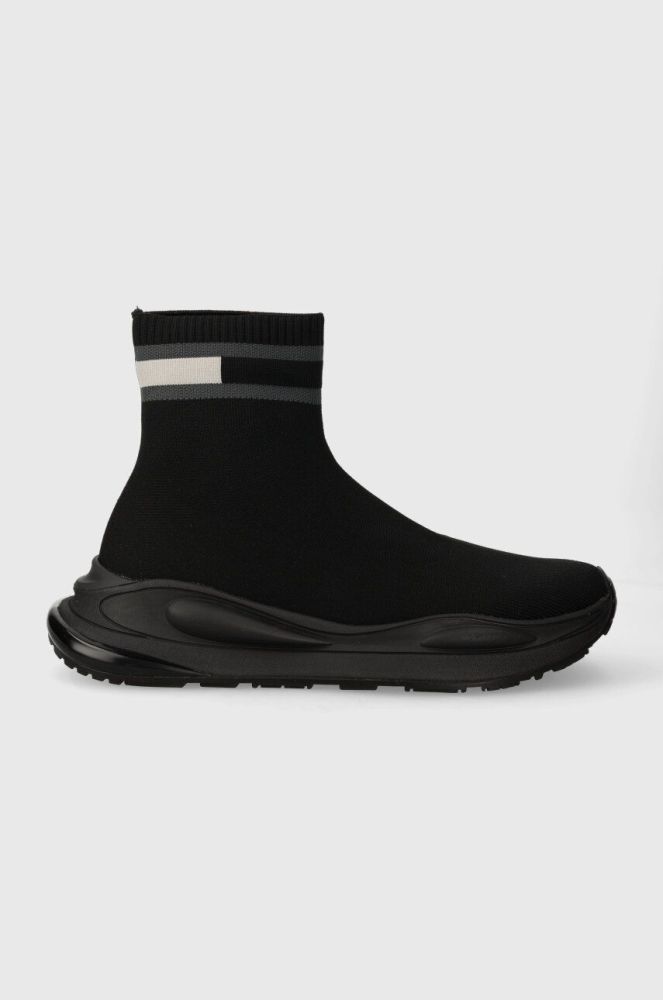 Кросівки Tommy Jeans TJM KNITTED MID CUT колір чорний EM0EM01202