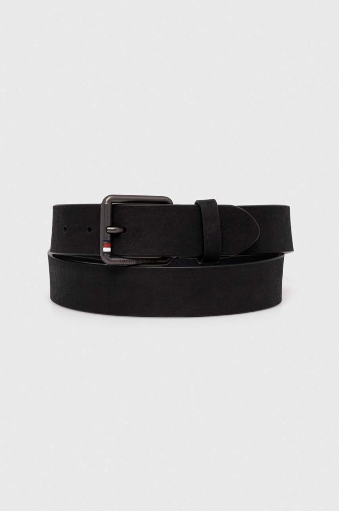 Шкіряний ремінь Tommy Hilfiger чоловічий колір чорний (3278552)