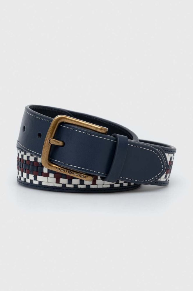 Шкіряний ремінь Tommy Hilfiger чоловічий колір синій (3269152)
