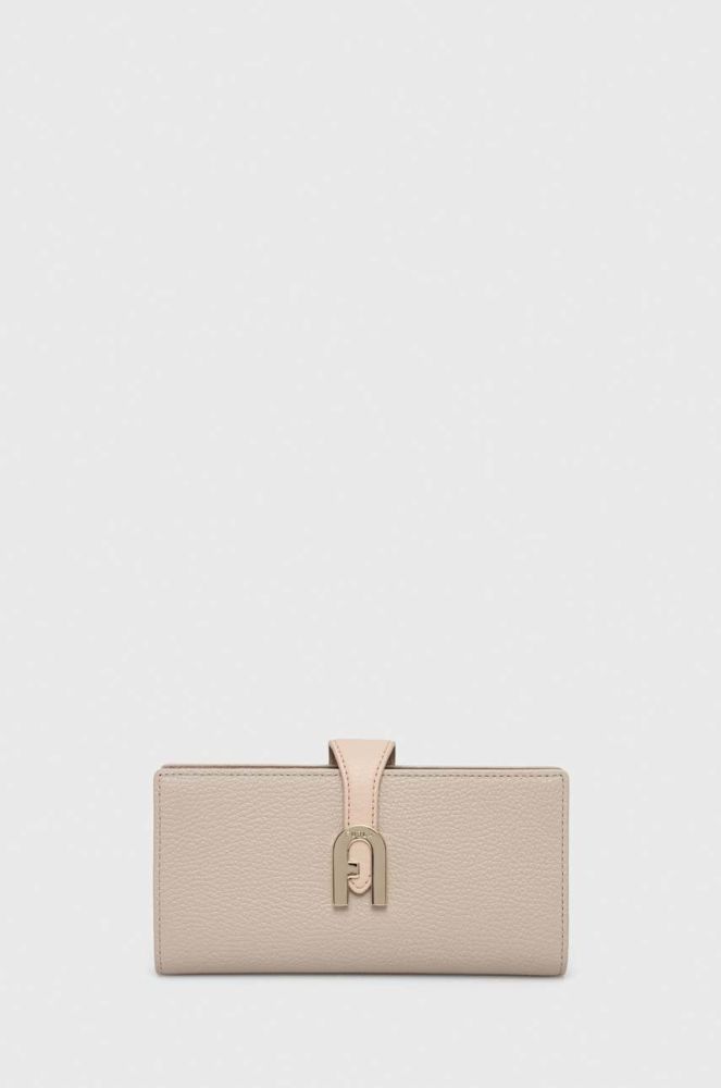 Шкіряний гаманець Furla жіночий колір бежевий (3293995)