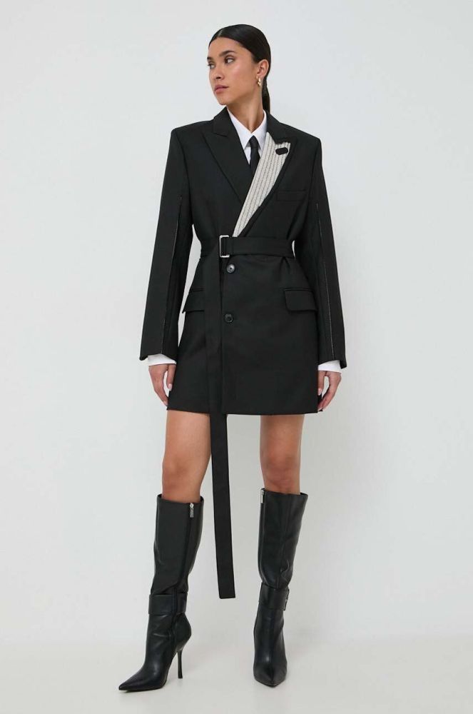 Сукня з домішкою вовни Victoria Beckham колір чорний mini пряма