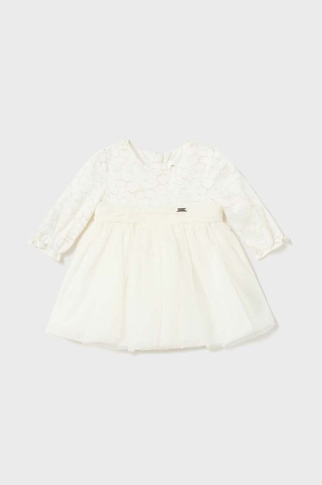 Сукня для немовлят Mayoral Newborn колір бежевий mini розкльошена (3547738)
