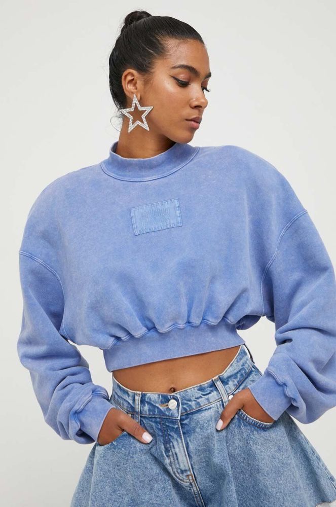Бавовняна кофта Moschino Jeans жіноча  меланж колір блакитний