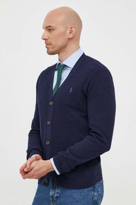 Кардиган з домішкою льону Polo Ralph Lauren колір синій (3260113)