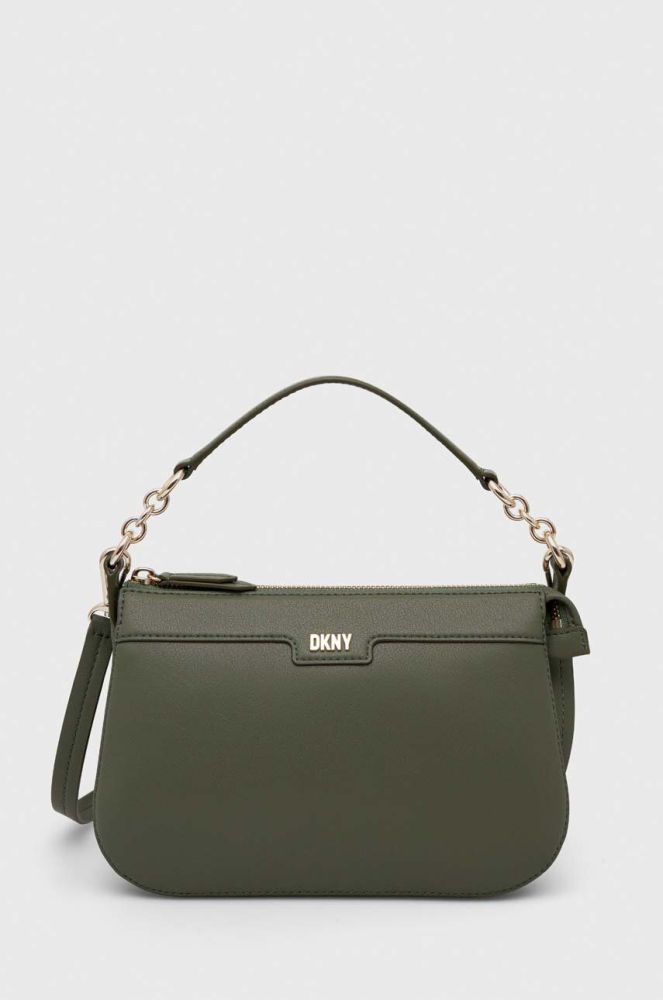 Шкіряна сумочка Dkny колір зелений (3529637)