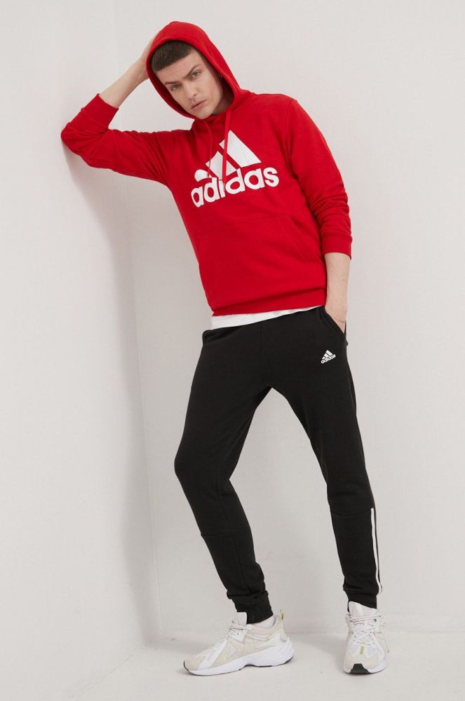 Кофта adidas чоловіча колір червоний з принтом
