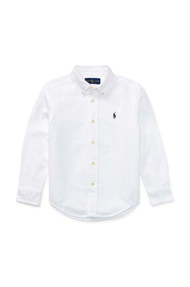 Дитяча бавовняна сорочка Polo Ralph Lauren колір білий