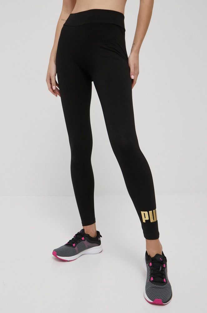 Легінси Puma Essentials+ Metallic 848307 жіночі колір чорний з принтом (2169076)