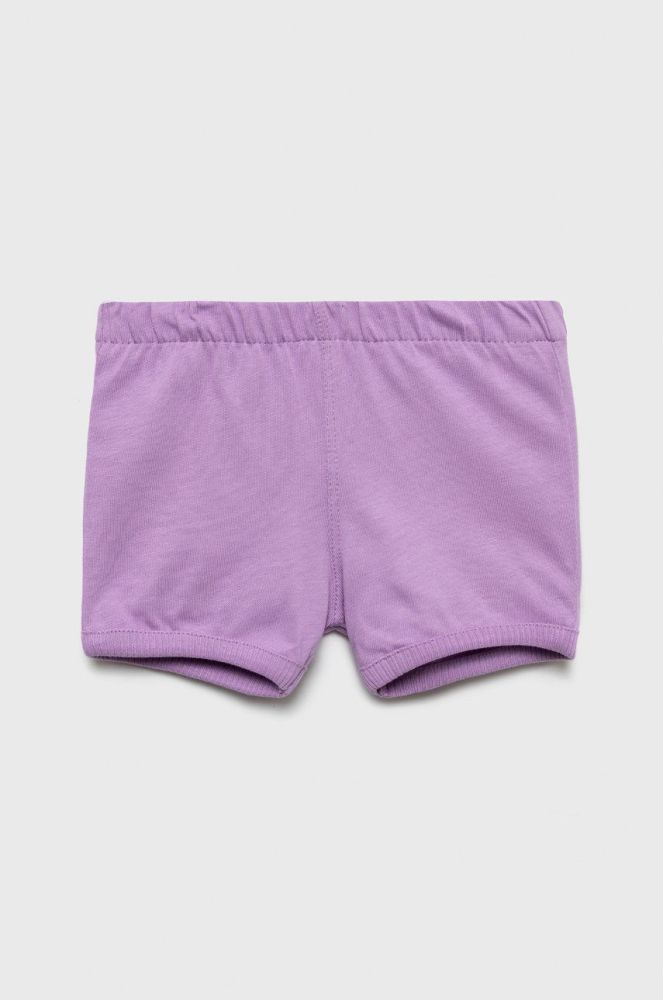 Дитячі бавовняні шорти United Colors of Benetton колір фіолетовий однотонні (2409206)