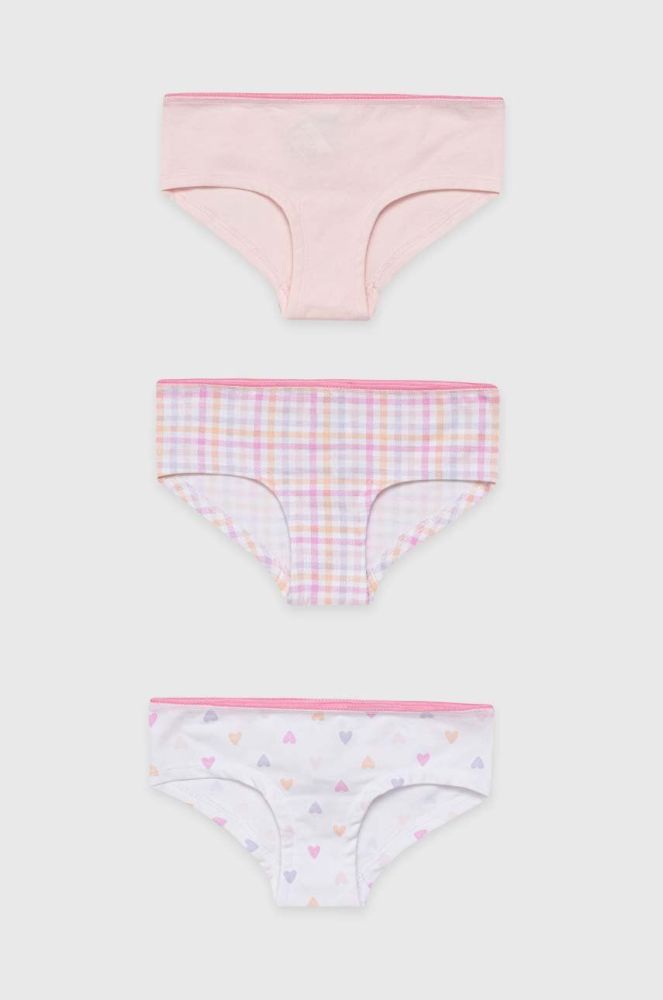 Дитячі труси United Colors of Benetton 3-pack колір рожевий
