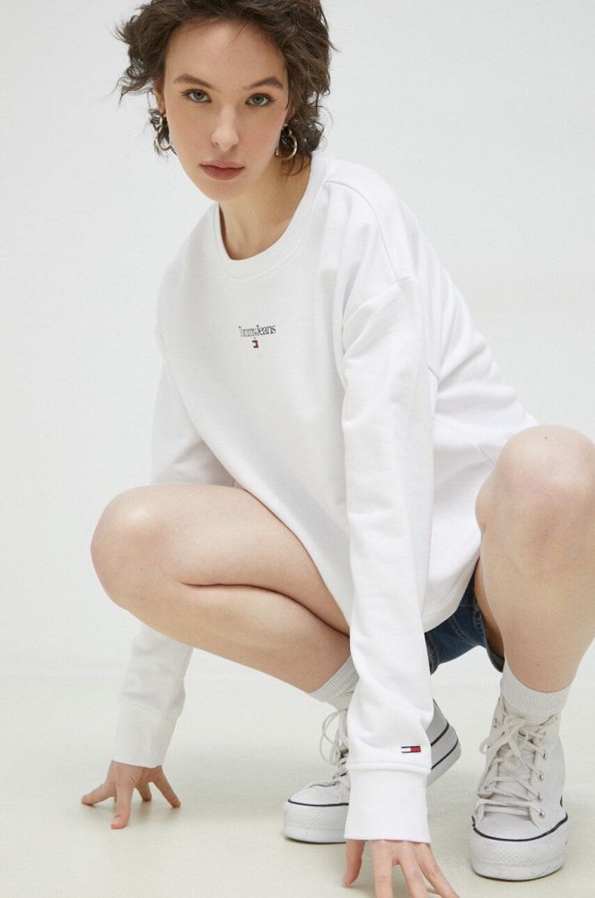 Кофта Tommy Jeans жіноча колір білий з принтом (3068794)