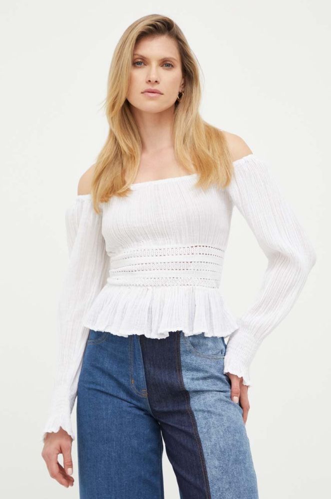 Блузка Guess жіноча колір білий однотонна (3210418)