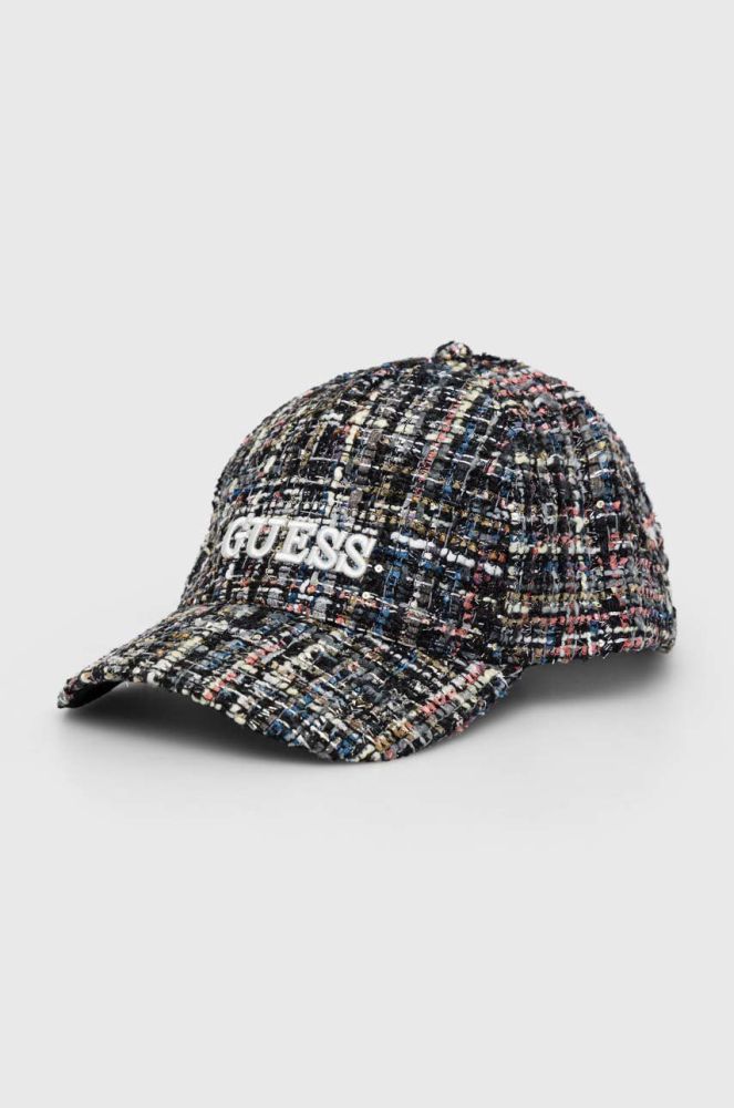 Кепка Guess колір чорний візерунок (2914606)
