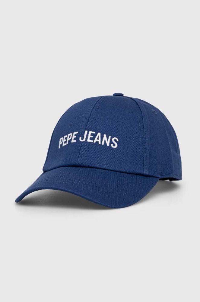 Дитяча кепка Pepe Jeans з принтом колір блакитний