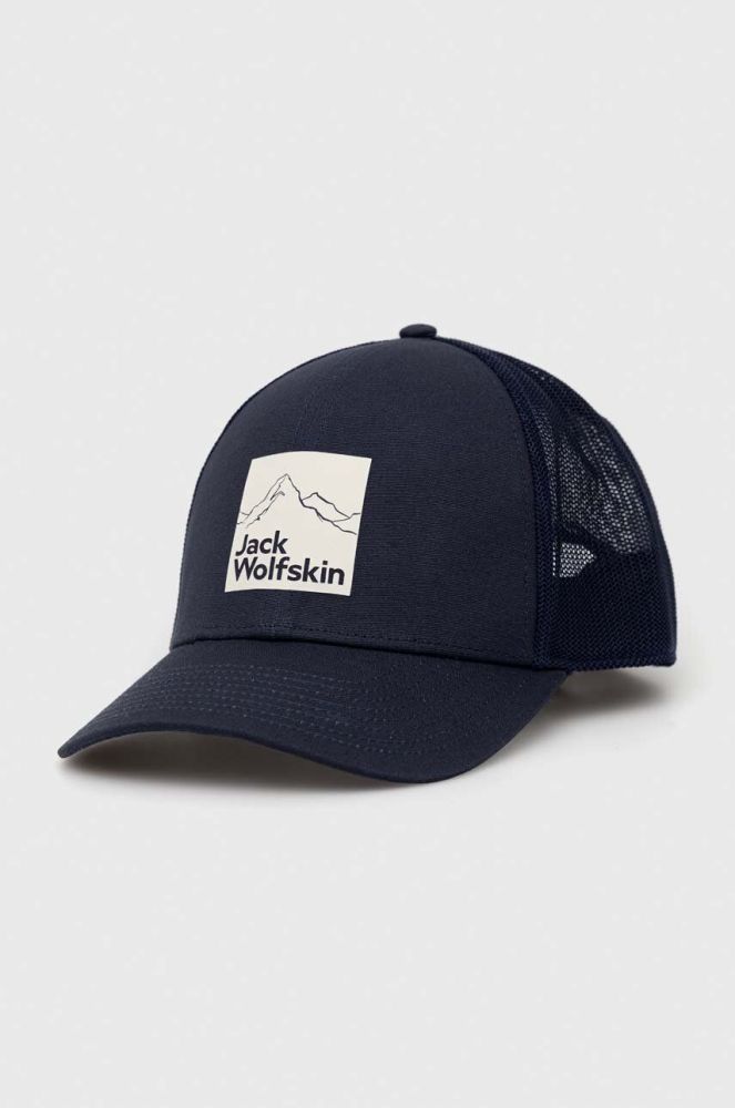 Кепка Jack Wolfskin Brand колір синій з принтом