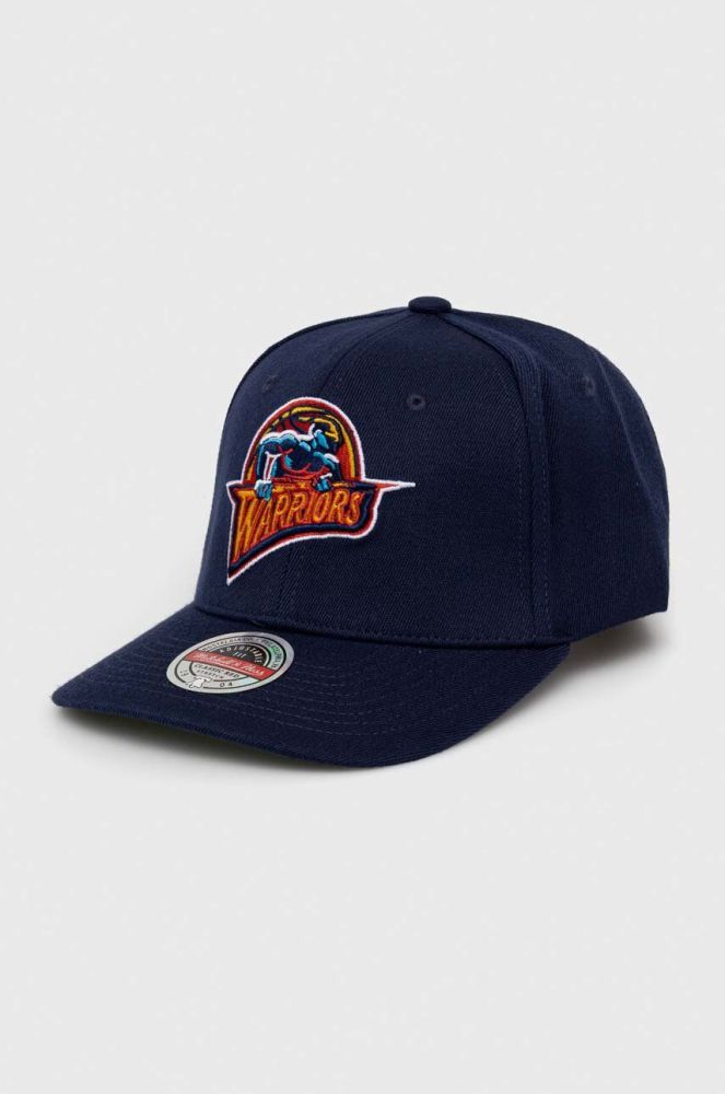 Кепка з домішкою вовни Mitchell&Ness Golden State Warriors колір синій з аплікацією