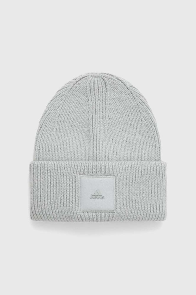Шапка adidas Performance колір зелений з товстого трикотажу