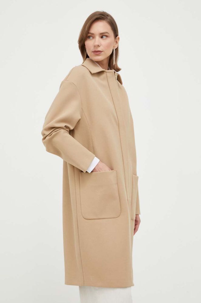Пальто Max Mara Leisure жіночий колір бежевий перехідний