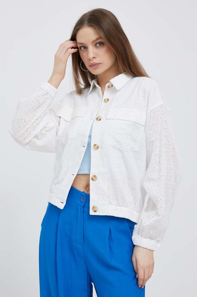 Куртка Pepe Jeans жіноча колір білий перехідна