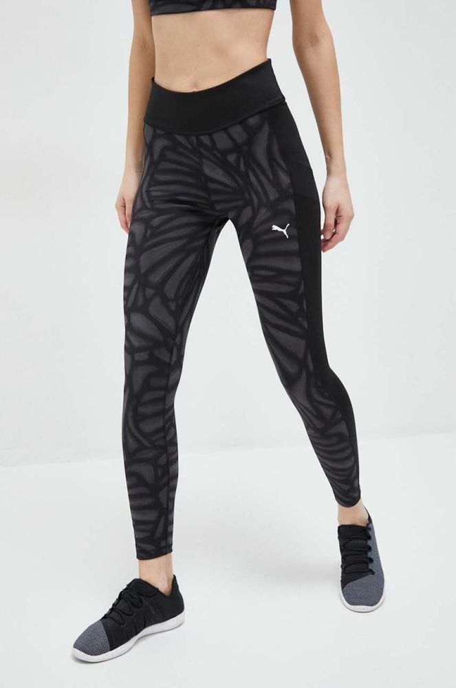 Легінси для тренувань Puma Favorites колір чорний візерунок