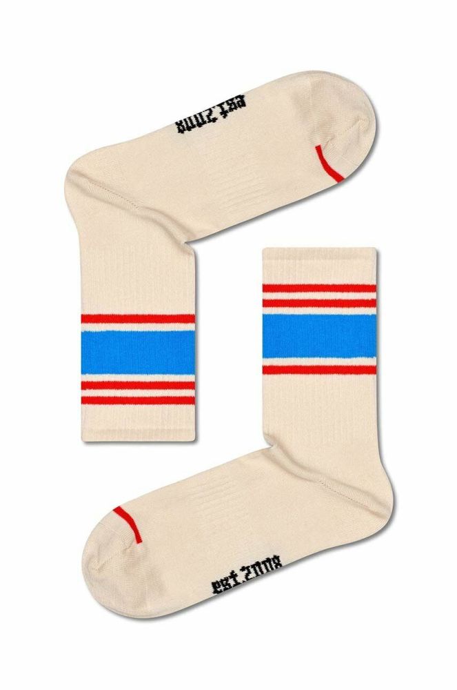 Шкарпетки Happy Socks Blocked Stripe колір бежевий