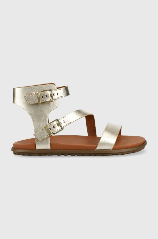 Шкіряні сандалі UGG Solivan Strap жіночі колір золотий 1128632