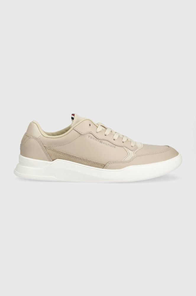 Шкіряні кросівки Tommy Hilfiger ELEVATED CUPSOLE LEATHER колір бежевий FM0FM04490