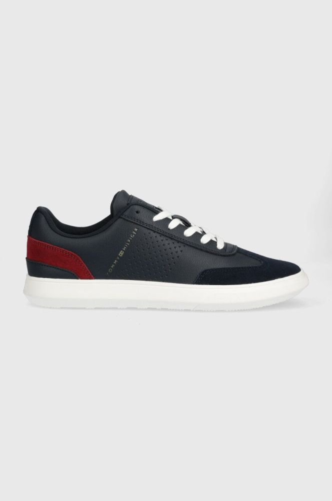 Шкіряні кросівки Tommy Hilfiger CORPORATE SEASONAL CUP LEATHER колір синій FM0FM04491