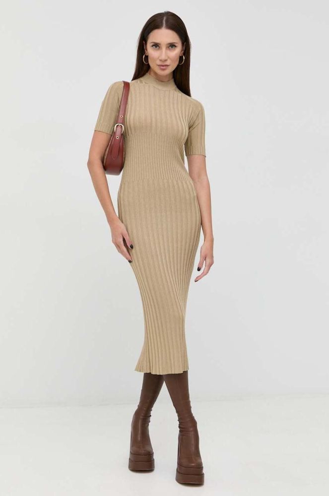 Сукня Trussardi колір бежевий maxi облягаюча