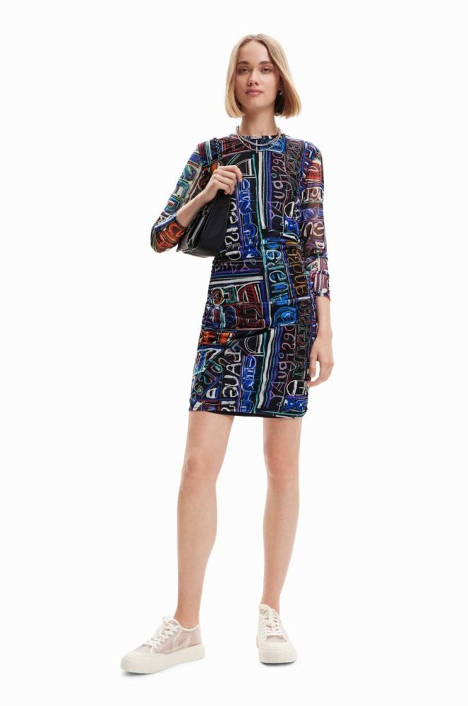 Сукня Desigual колір чорний mini облягаюча (2966211)